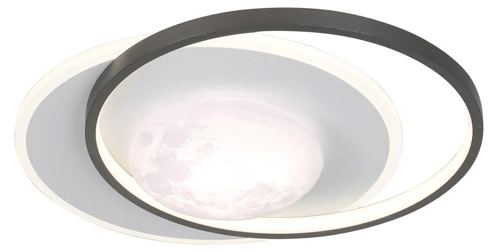 Plafonnier LED pour grand salon noir Desulo 40W éclairage modulable