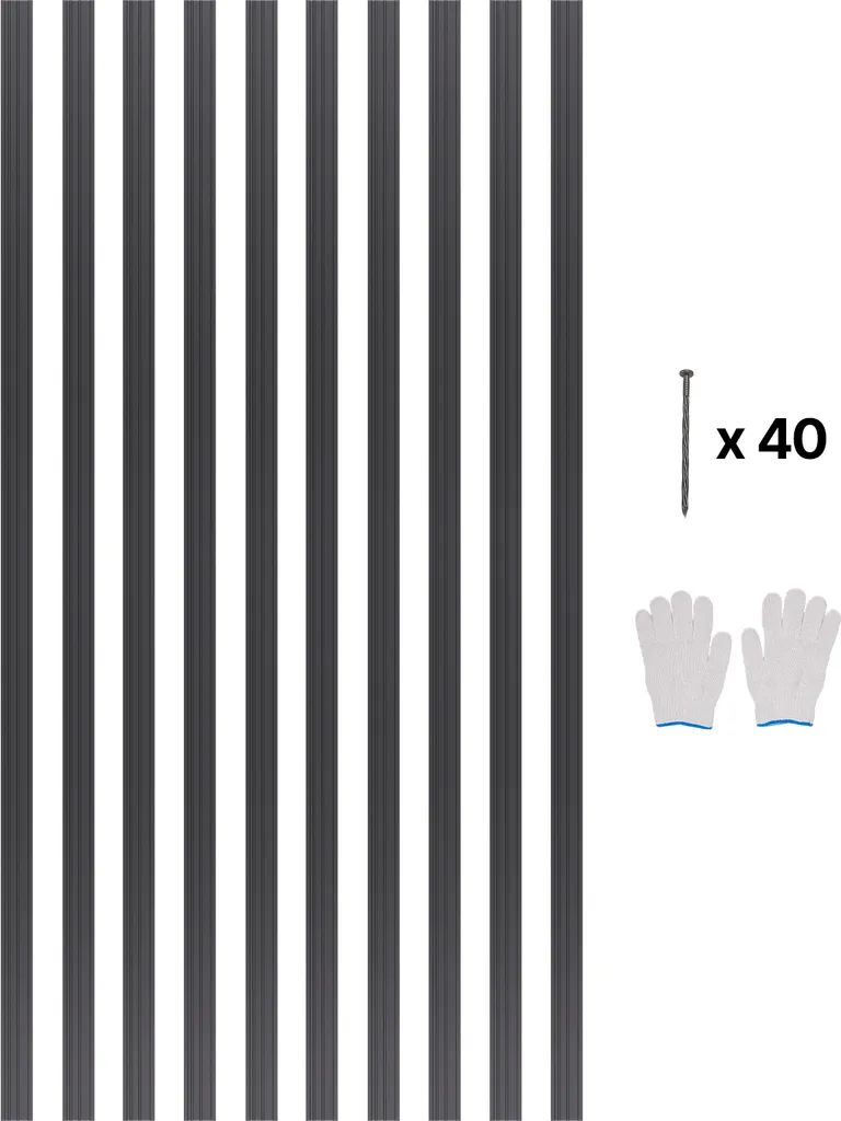Bordure Paysagère Métallique Anti-Rouille 152 cm - 10 Pièces Aluminium