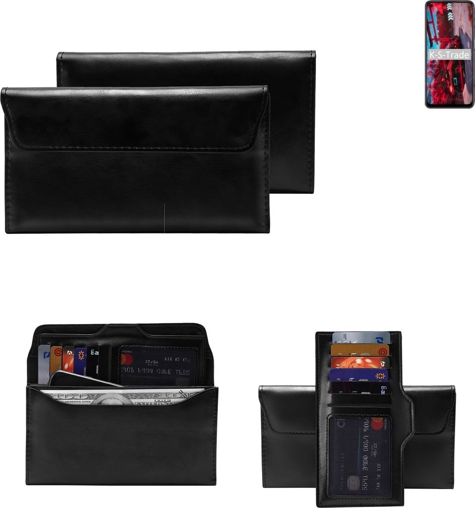 K-S-Trade Handy Hülle kompatibel mit Oppo K9s Schutz Hülle Tasche Schutz Case Handytasche Kunstleder schwarz, 1x