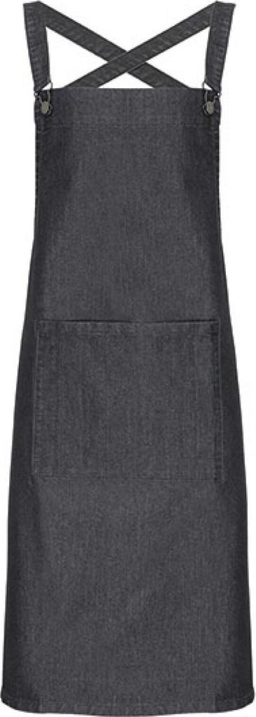 Premier Workwear PR129 | Cross Back Barista Bib Apron - 86 cm lang und 72 cm breit - Farbe: Black Denim (ca. Pantone 433) - Größe: One Size