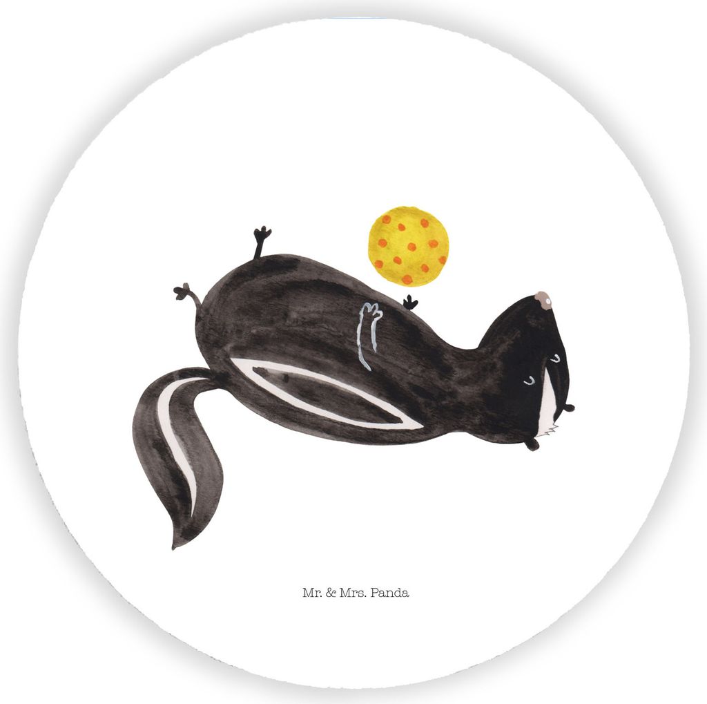 Mr. & Mrs. Panda magnet Stinktier Ball - Weiß - Geschenk, Kühlschrankmagnet, Skunk, Raubtier, für kühlschrank, Wildtier, Verspielt, magnettafel...