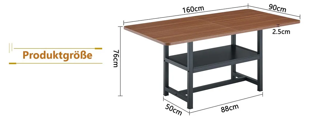 Grande table de repas rectangulaire style loft pour 6 personnes - 9