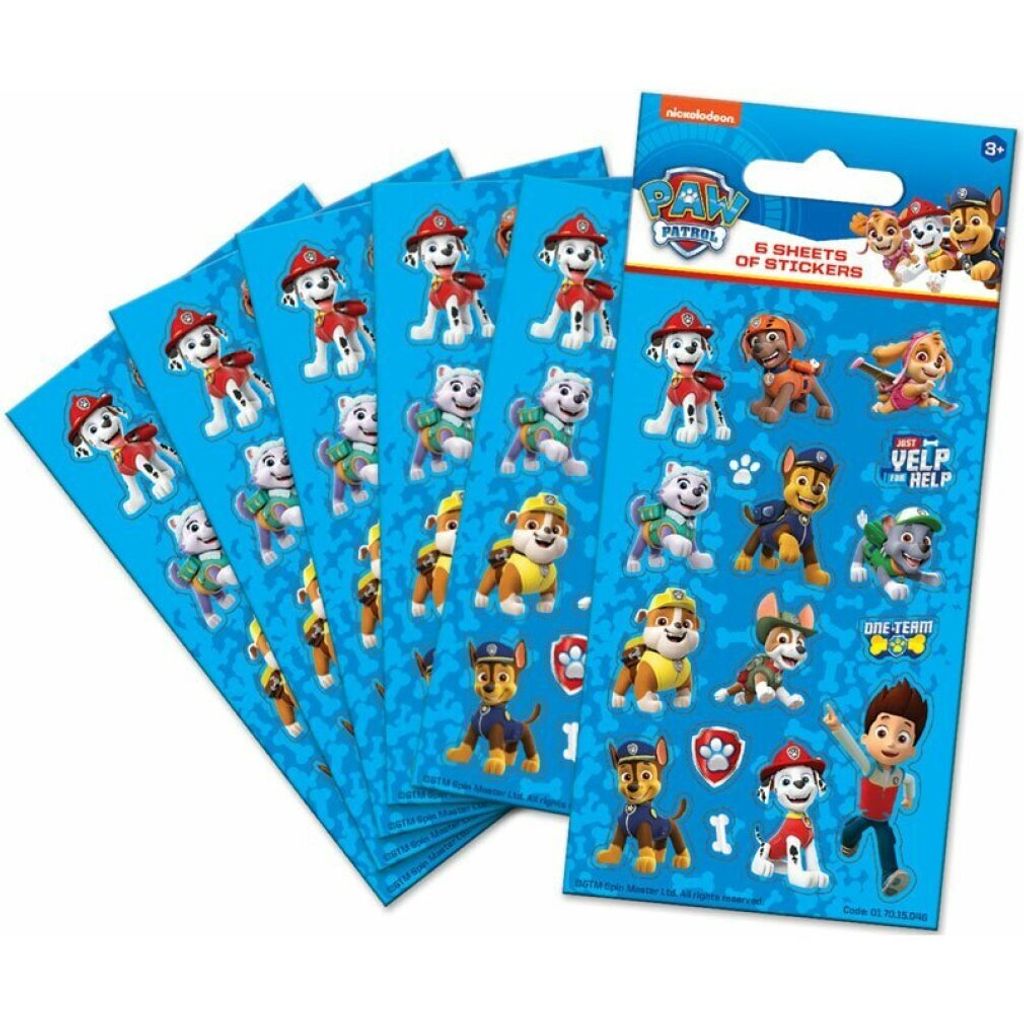 Paw Patrol 6 Aufkleber Bögen blau Produktbild 