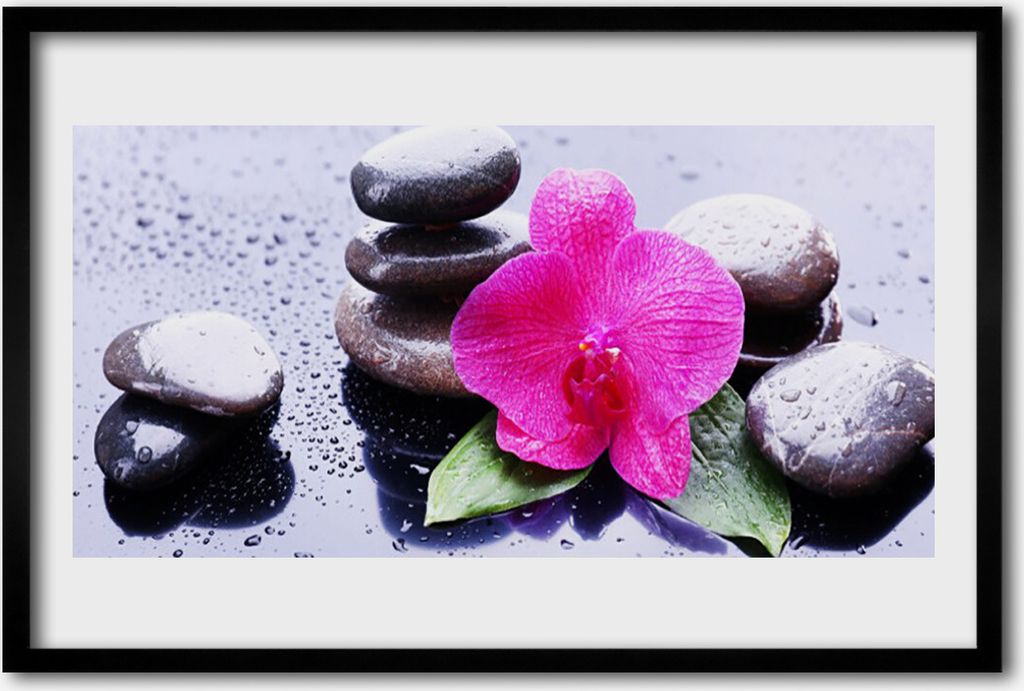 Bild 60x40 MDF-Rahmen Wandkunst Orchideen-Blumen-Kunst