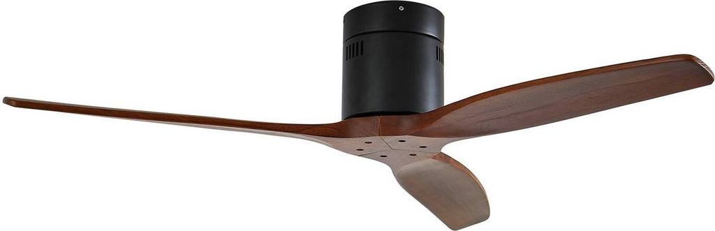 Lucande Deckenventilator Vindur, schwarz, Holz, DC, leise