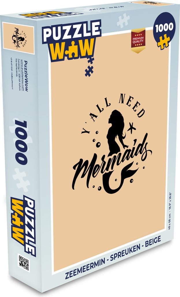 MuchoWow Puzzle 1000 Teile Meerjungfrau - Zaubersprüche - Beige - Spielzeug - Alt und Jung - Spiele - Puzzeln