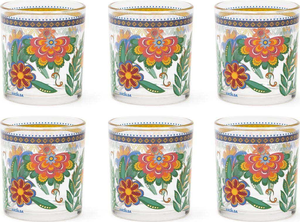Excelsa Set Von 6 Wasserglas Gipsy Soul Glas 25 cl Bunt