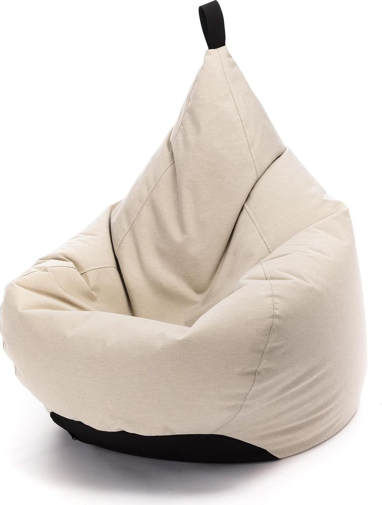 Ecopuf - Sitzsack mit Füllung Innen Außen, 90x110cm - Oscar Atlanta Cremeweiß
