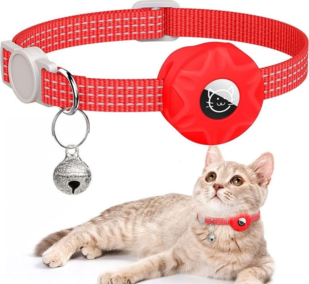 Katzenhalsband für Apple Airtag, Farbe:Rot Produktbild 