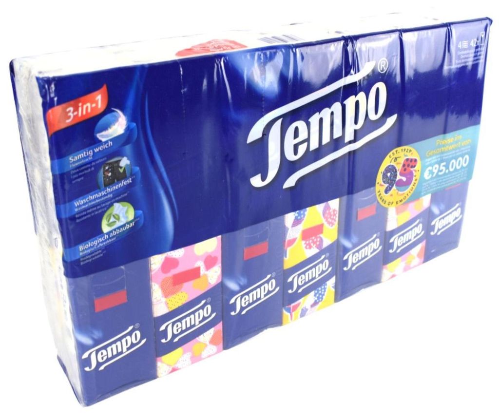 42 Pack á 10 Tücher Tempo Taschentücher im Design Pack Produktbild 