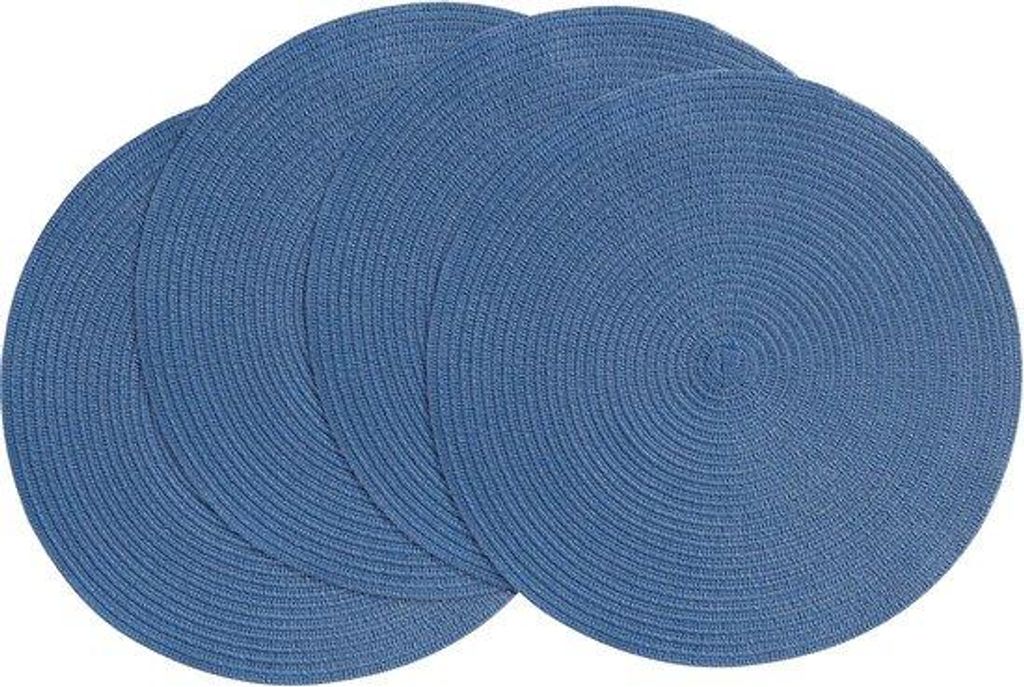 Set aus 4 runden gewellten Tischdecken aus 38 cm, waschbar, hitzefest Baumwolle und Polyester, runde Tischdecken für die Küche und den Esszimmert...