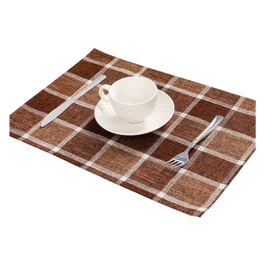 Isolationsmatte komfortable wiederverwendbare dekorative Polyester Esszimmer Küchentuchkunst Ort Matte Home Decor für Party-Braun A