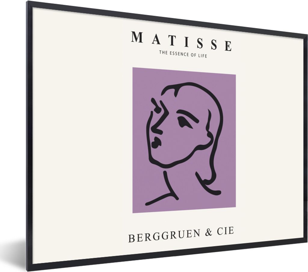 MuchoWow Gerahmtes Poster Matisse - Abstrakt - Alte Meister - Frau 40x30 cm - Poster mit Schwarzem Bilderrahmen Wandposter Rahmen Foto Bilder - K...
