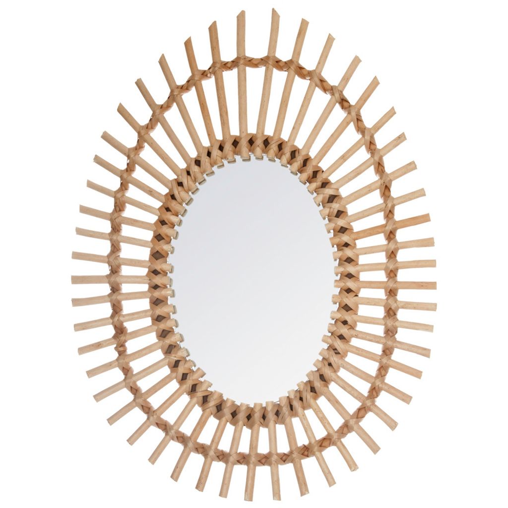 Ovaler rattan-spiegel 43x58cm - Atmosphera créateur d'intérieur