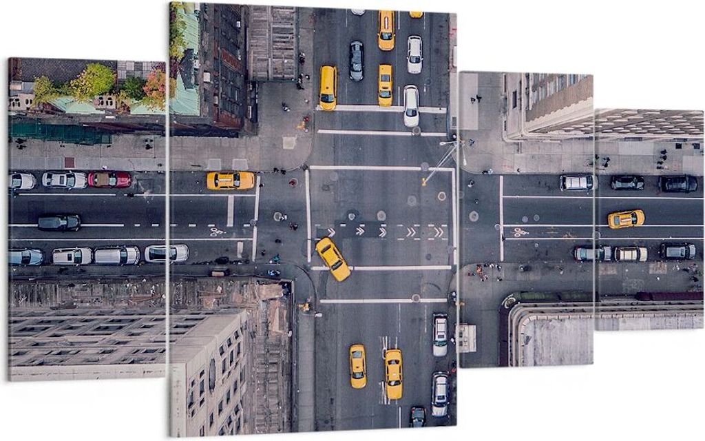 Bild auf Leinwand - Leinwandbild - New York Straße - 160x90cm - Wand Bild - Wanddeko - Wandbilder - Leinwanddruck - Bilder - Kunstdruck - Wanddeko...