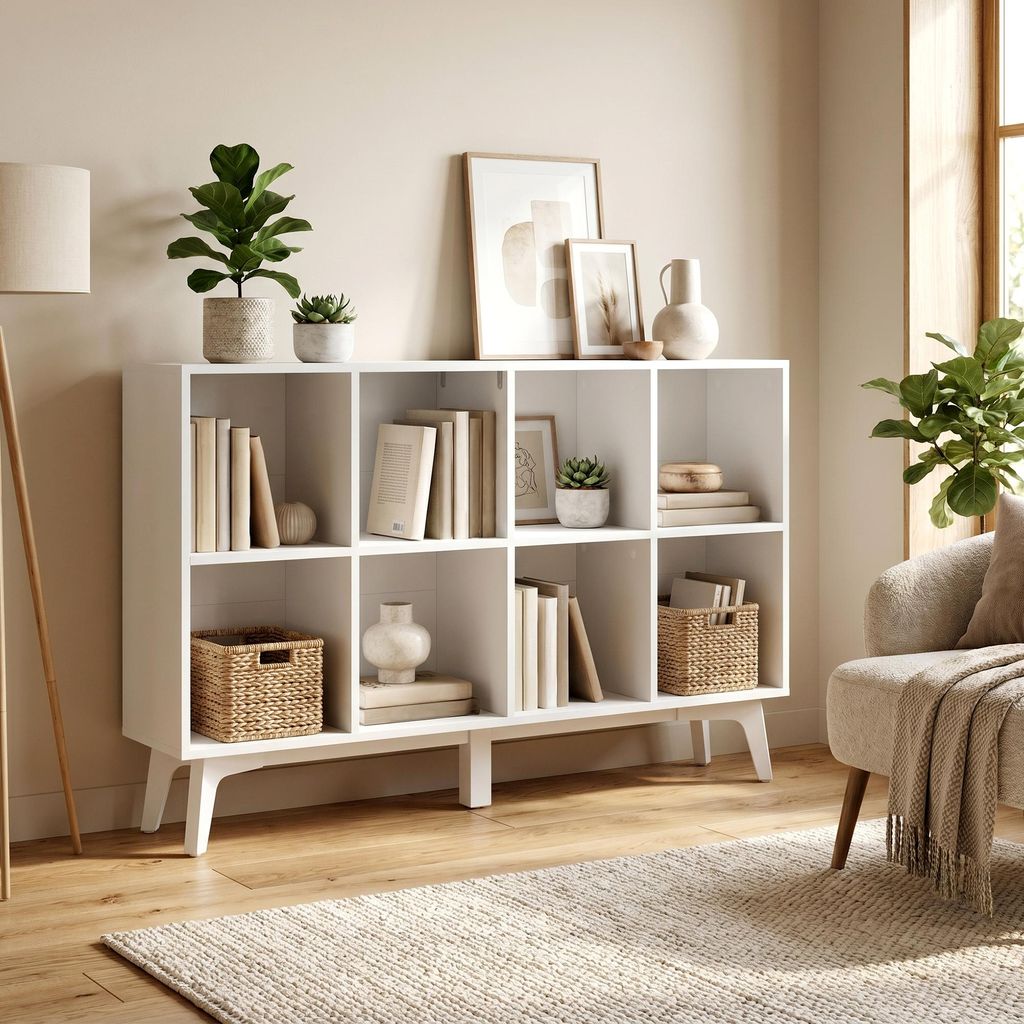 VASAGLE Bücherregal Standregal mit 8 Fächern Holzregal Produktbild 
