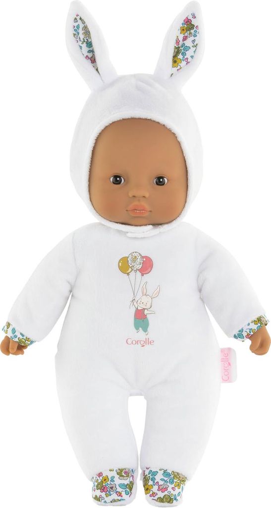 Corolle Babypuppe Kuschelpuppe Hase weiß 30cm - weiche Puppe für Babys
