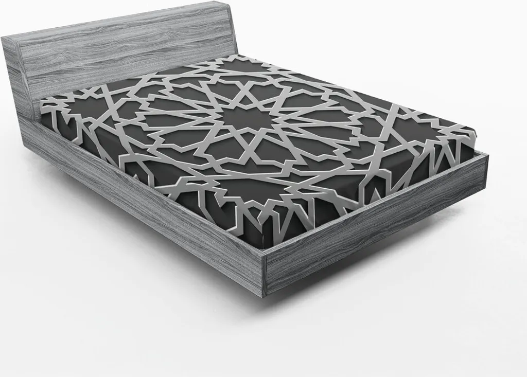 Lenzuolo Matrimoniale 180x200 Grigio Motivo Etnico | Tessuto Tecnico ABAKUHAUS