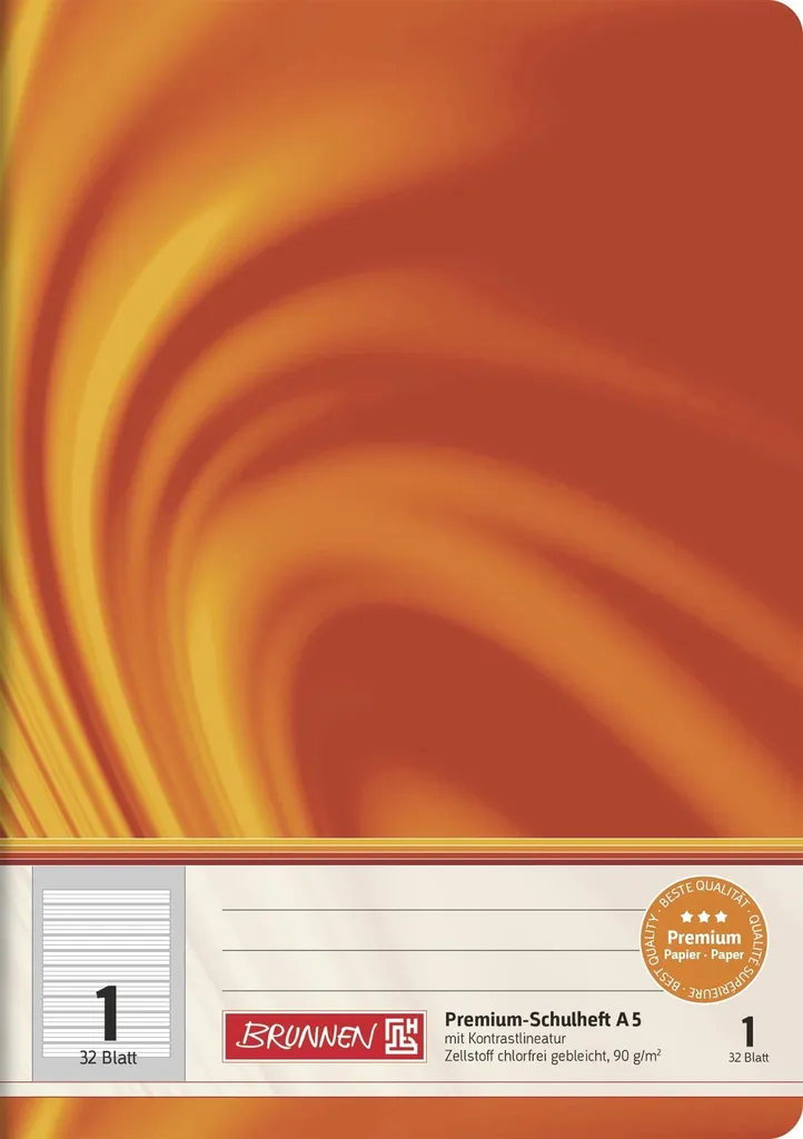 Cahier d'apprentissage A5 BRUNNEN Vivendi orange pour l'écriture initiale