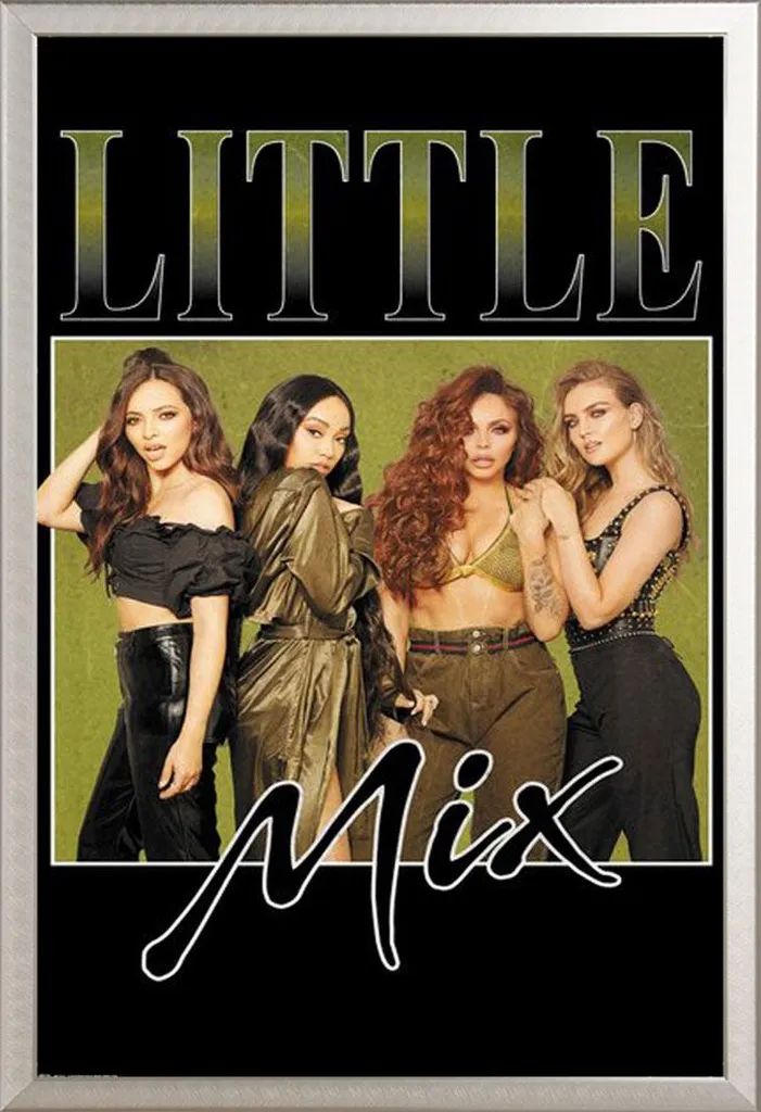 Little Mix - Poster - Khaki + cornice rimovibile, Shinsuke® Maxi alluminio argento, vetro acrilico