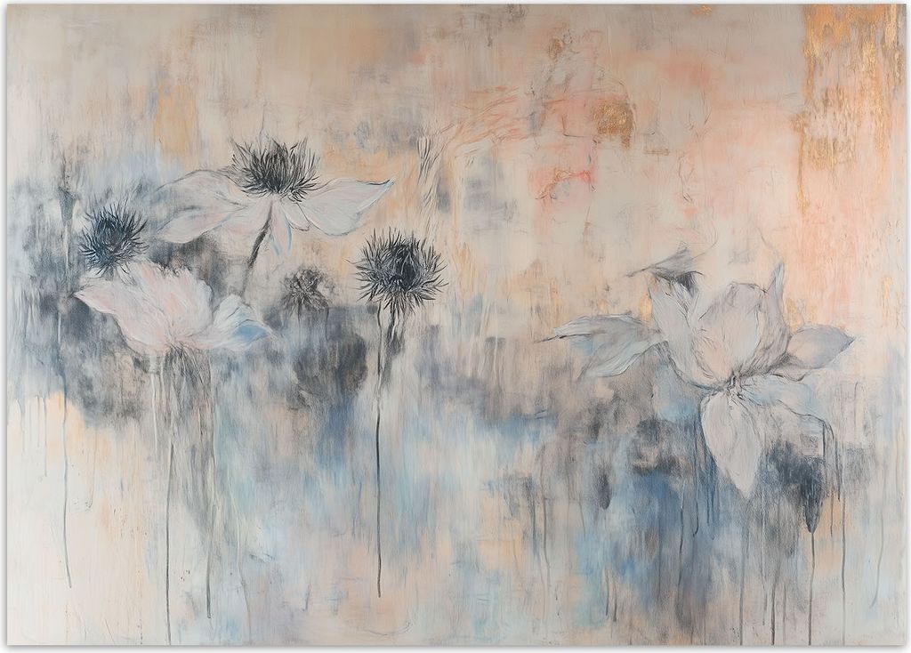 Vlies fototapete Blumen Pflanzen 150x105 cm Feeby Beige inkl. Kleber einfache Montage