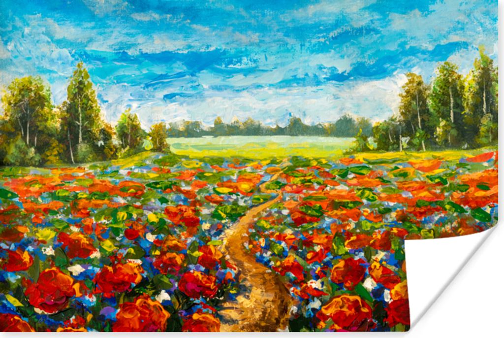 MuchoWow Poster Malerei - Ölfarbe - Blumen - Natur 30x20 cm - Plakate - Print