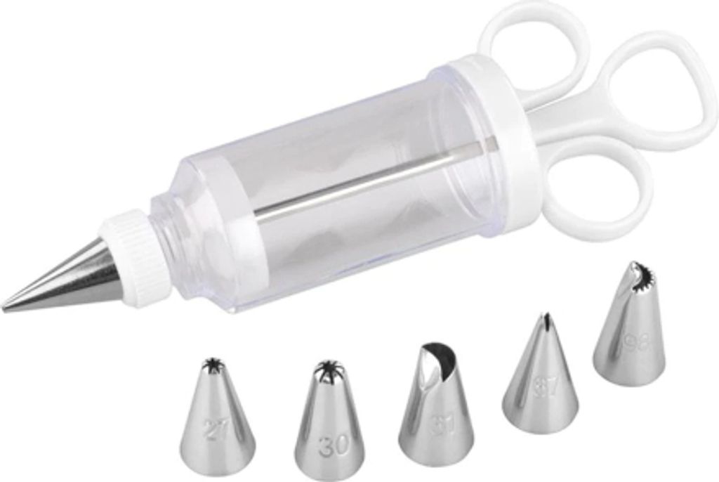 Glasurspritze, 6 Düsen, Edelstahl, Transparent - Tala
