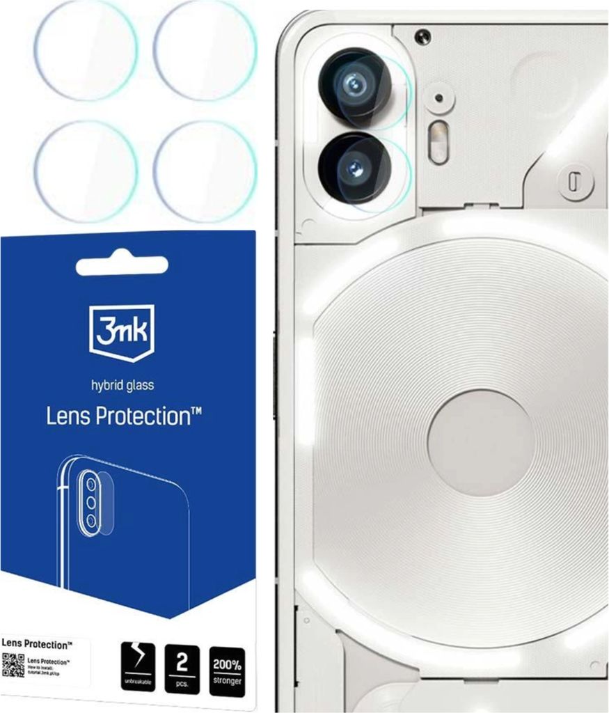 3mk Hybridglas Lens Protection fr Nothing Phone 2 Kamera Objektiv Kameralinse 0,16mm 6H (4 Stck)