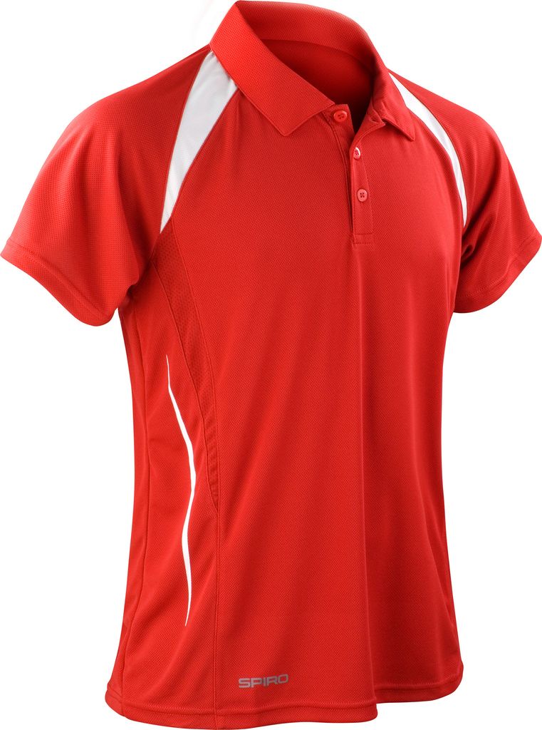 Spiro Herren Sport Polo-Shirt Team Spirit Performance RW1470 (2XLarge) (Rot/Weiß)
