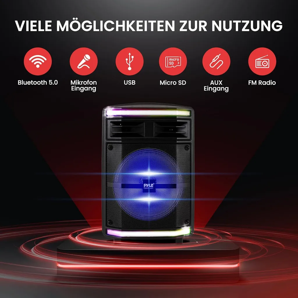 Sistema PA Portatile Pyle 600W: Jukebox Bluetooth e Karaoke per Eventi - 3