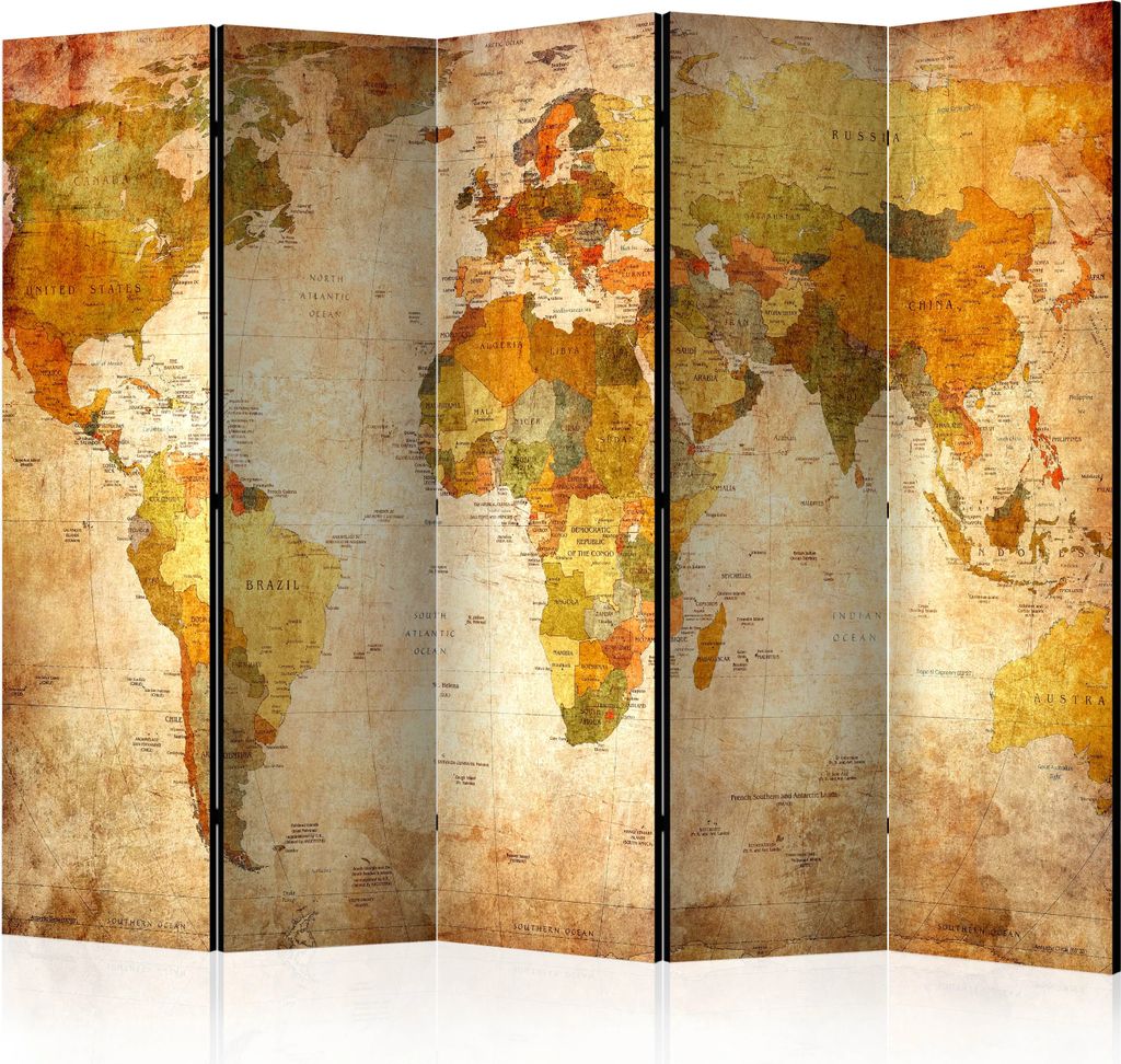 5-teiliger Doppelseitiger Vlies Paravent - In all its glory II 225x172 cm Karten k-C-0095-z-c