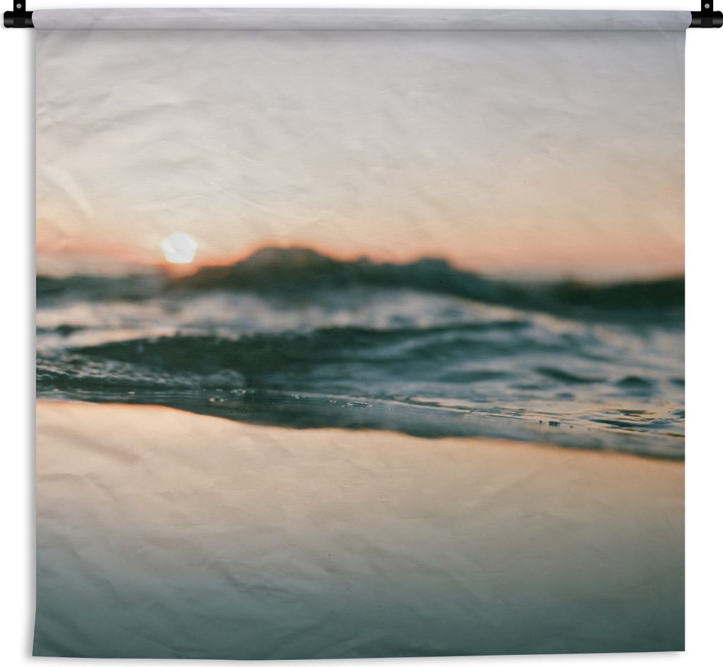 MuchoWow Wandteppich Wandbehang Meer - Wellen - Sonne 150x150 cm Tapisserie Dekoration Wandtuch - Wohnaccessoires - Modernes