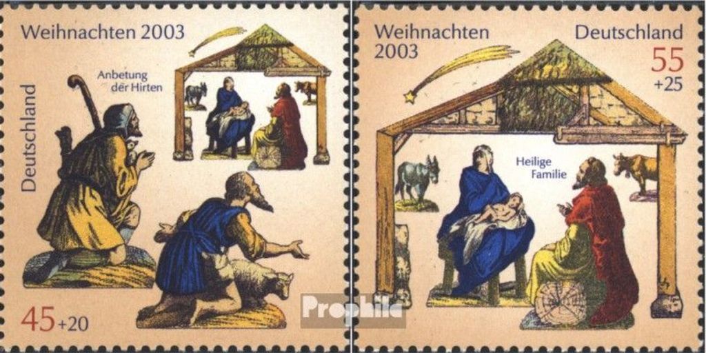 Briefmarken BRD (BR.Deutschland) 2003 Mi 2369-2370 (kompl.Ausg.) postfrisch Weihnachten