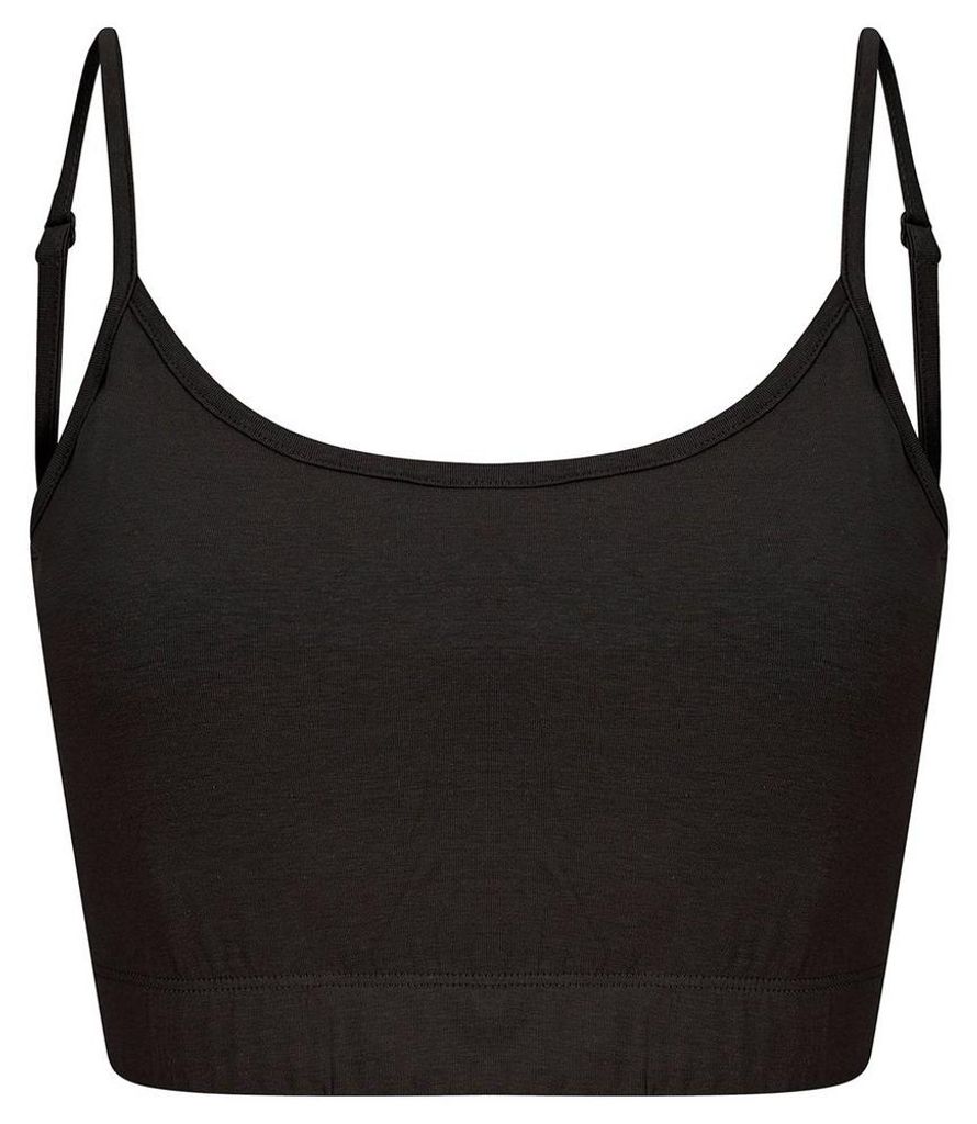 SF Women - Trägerhemd für Damen, kurz geschnitten, Nachhaltig LT5276 (XS) (Schwarz)