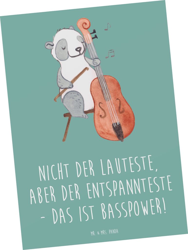 Mr. & Mrs. Panda Postkarte Bassgitarre Entspannt - Meeresbrise - Geschenk, Ansichtskarten, Bassist, Musik, Musiker, einzelkarte, Grußkarte, tiefen...