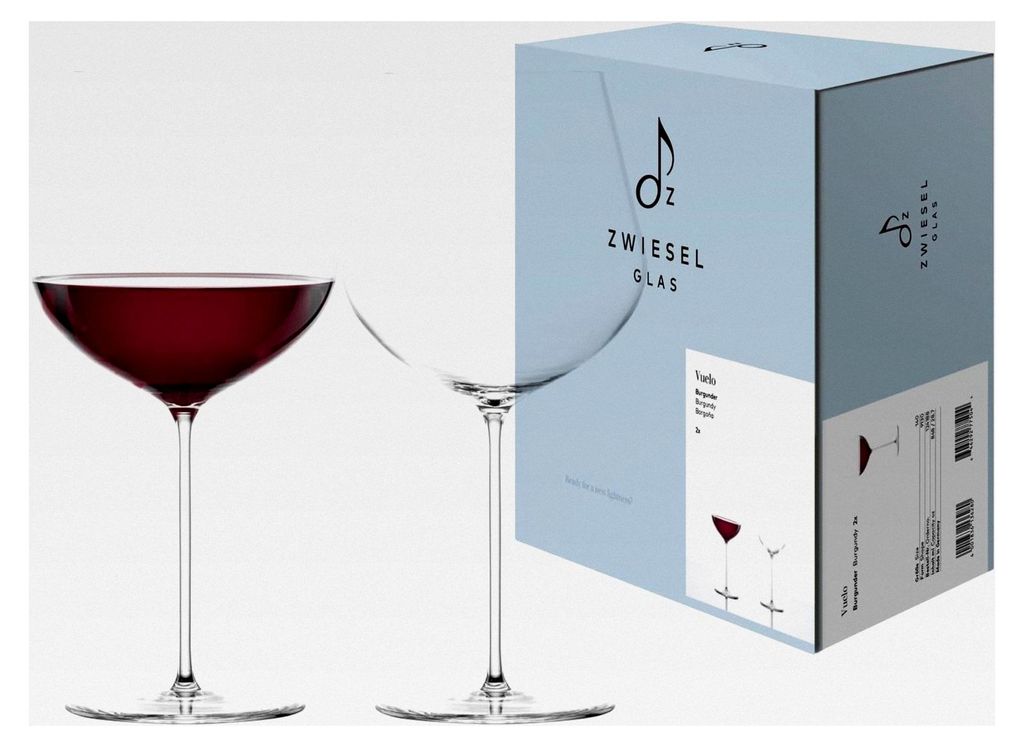 Burgunder Rotweinglas Vuelo – handgefertigte Eleganz und Präzision aus Tritan -Kristallglas, filigran, besonders leicht, langlebig, pflegeleich...