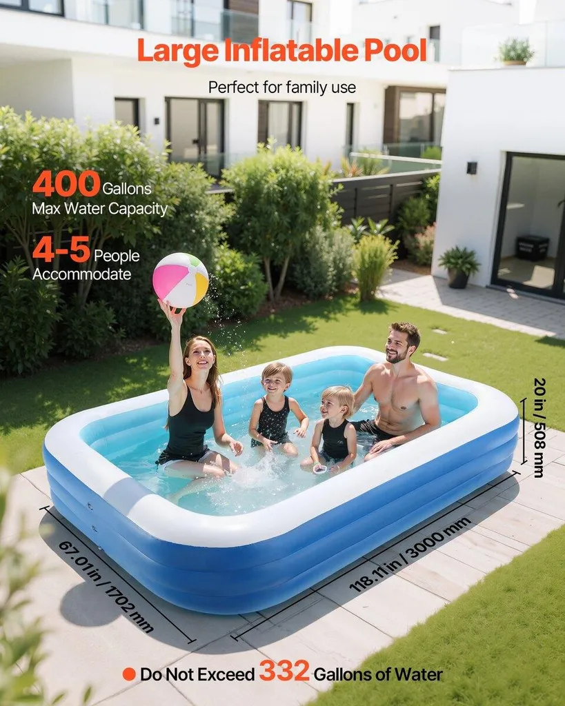 Piscine gonflable triple couche résistante de 3 mètres de long - 2