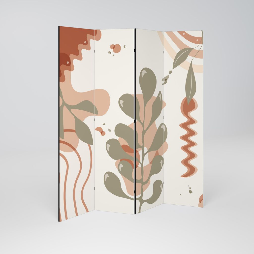 SpaceRebels Paravent Raumteiler - 4-teilig Raumtrenner, Druck 2-Seite - Raumtrenner - Trennwand Wohnung - Room Divider - Spanische Wand Deko Modern...
