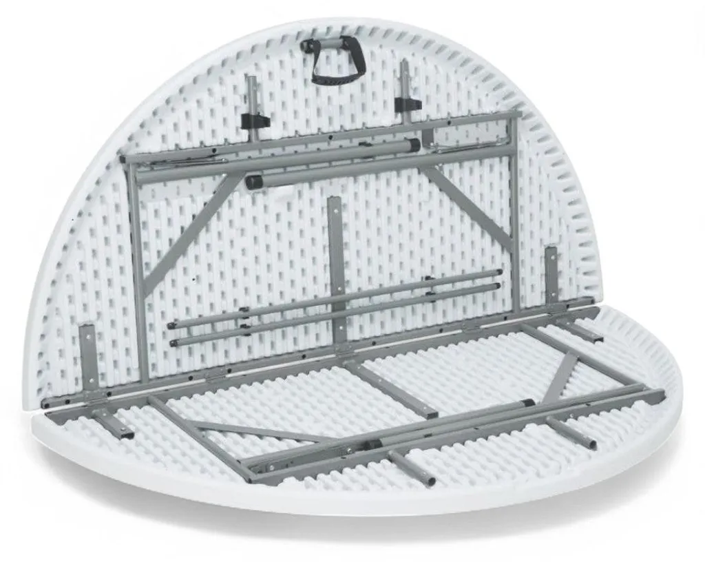 Table pliante pour buffet extérieur et camping structure acier gris 150cm - 4