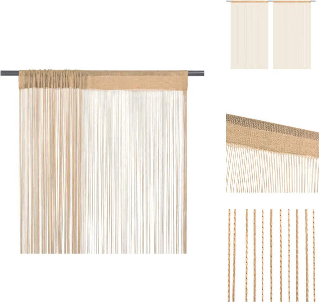 Rideaux à fils beige 100x250 cm - Protéger l'intimité avec élégance