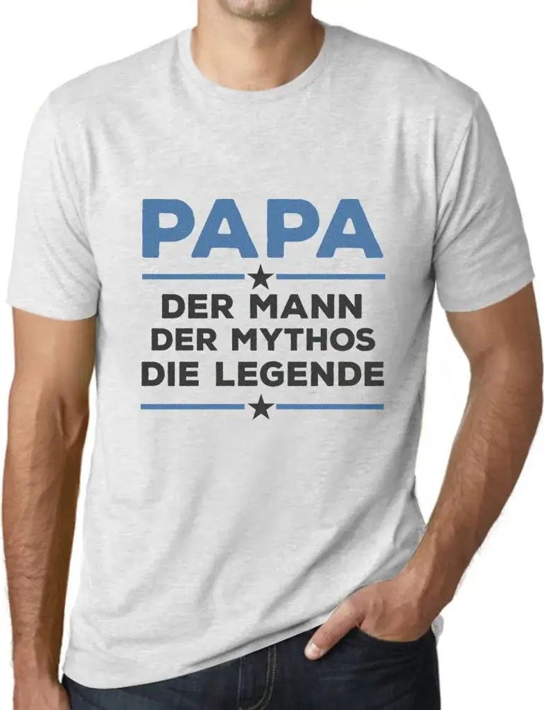 Herren Grafik T-Shirt Papa Der Mann Der Mythos Die Legende Öko-Verantwortlich Vintage Jahrgang Kurzarm Lustige Druck Geburtstag Geschenk Mann