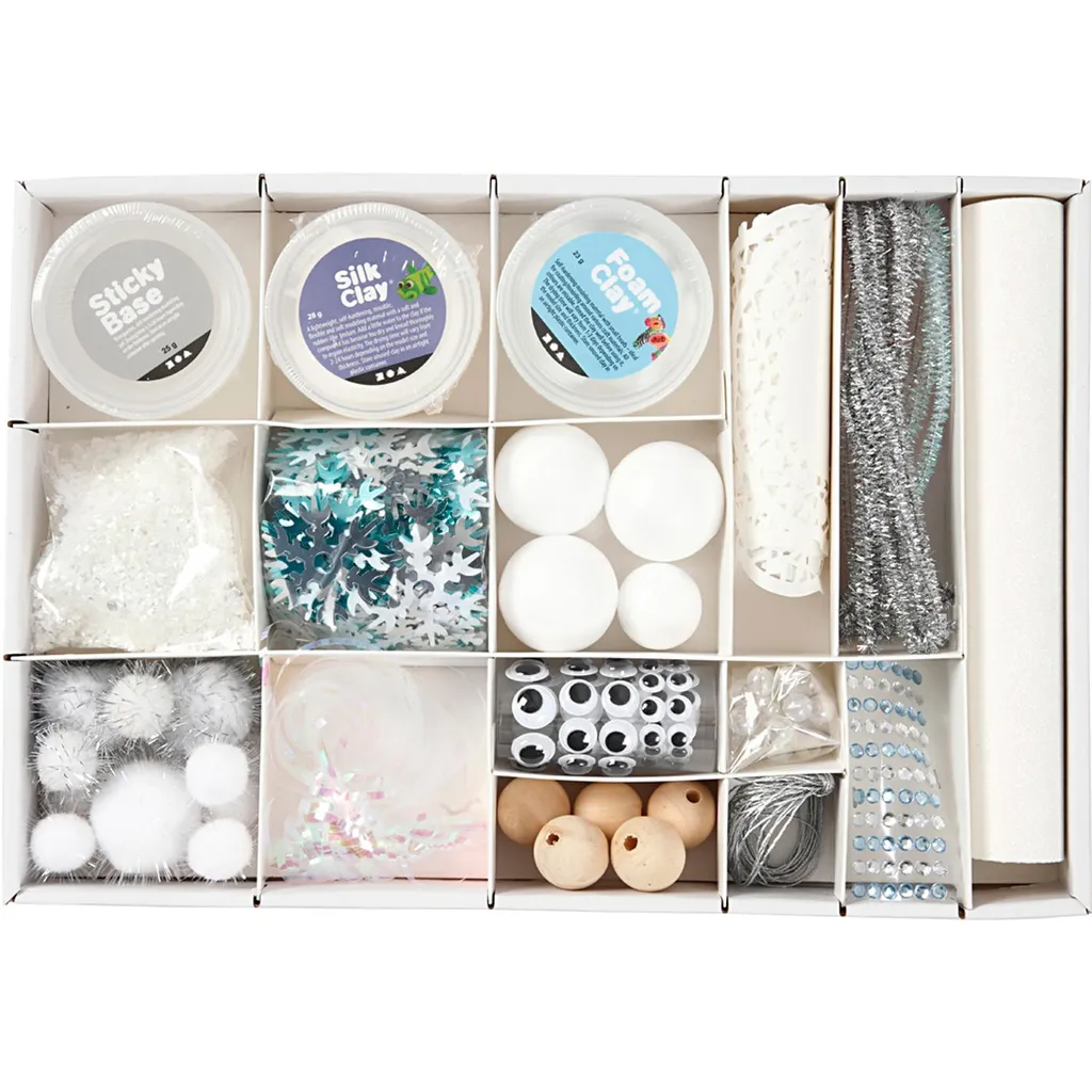 Boîte créative Hiver : Kit complet DIY pour activités manuelles enfant