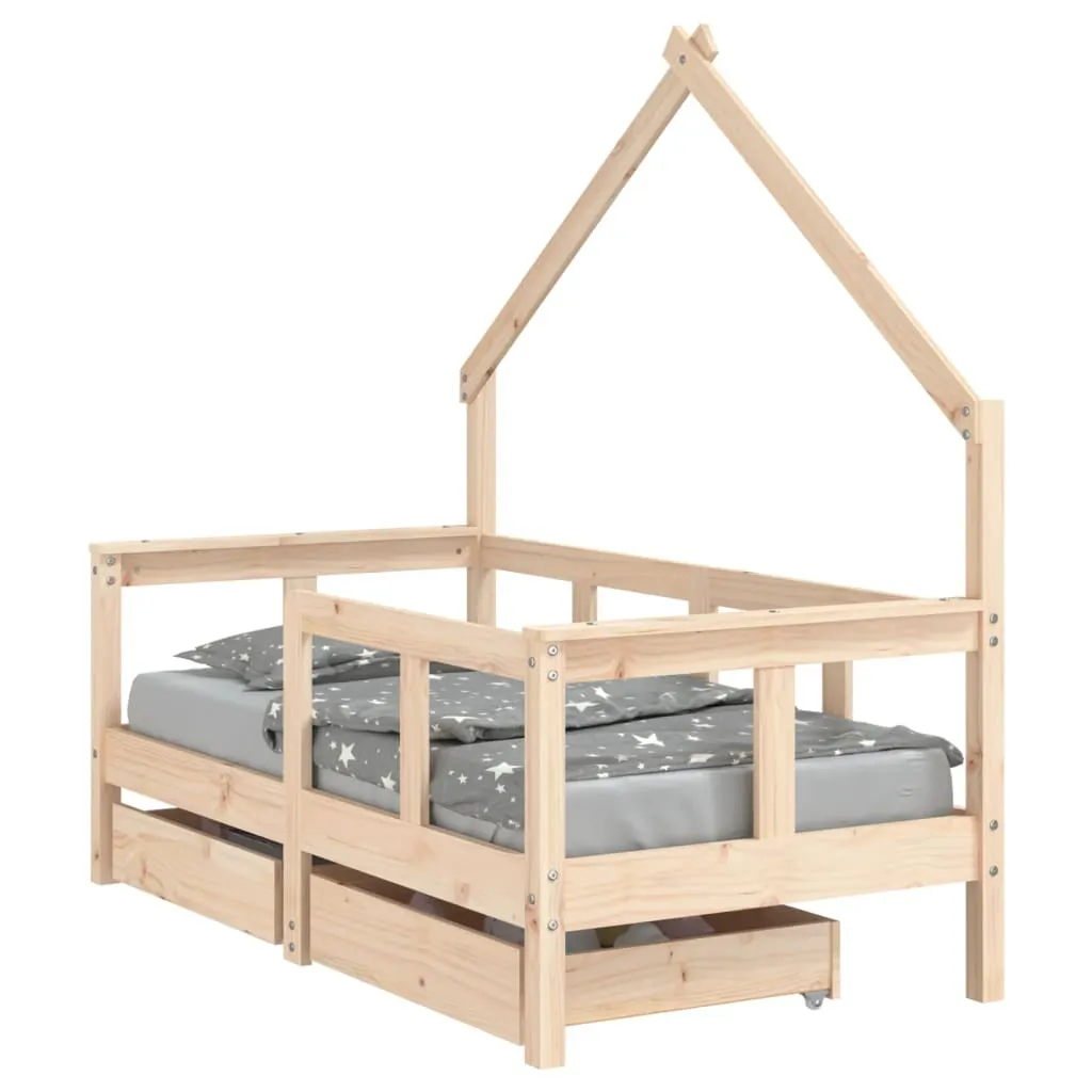 Lit enfant 70x140 avec tiroir de rangement idéal pour chambre d'enfant