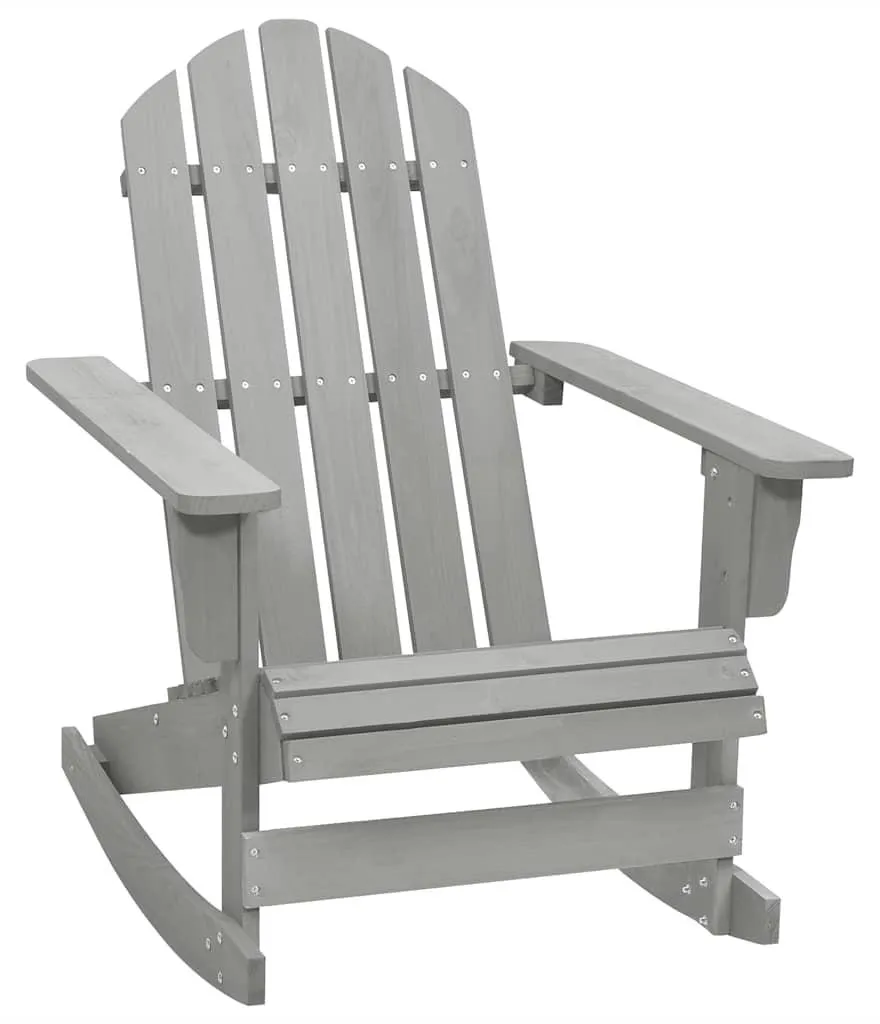 Chaise à bascule jardin bois gris : fini le mal de dos en extérieur - 6