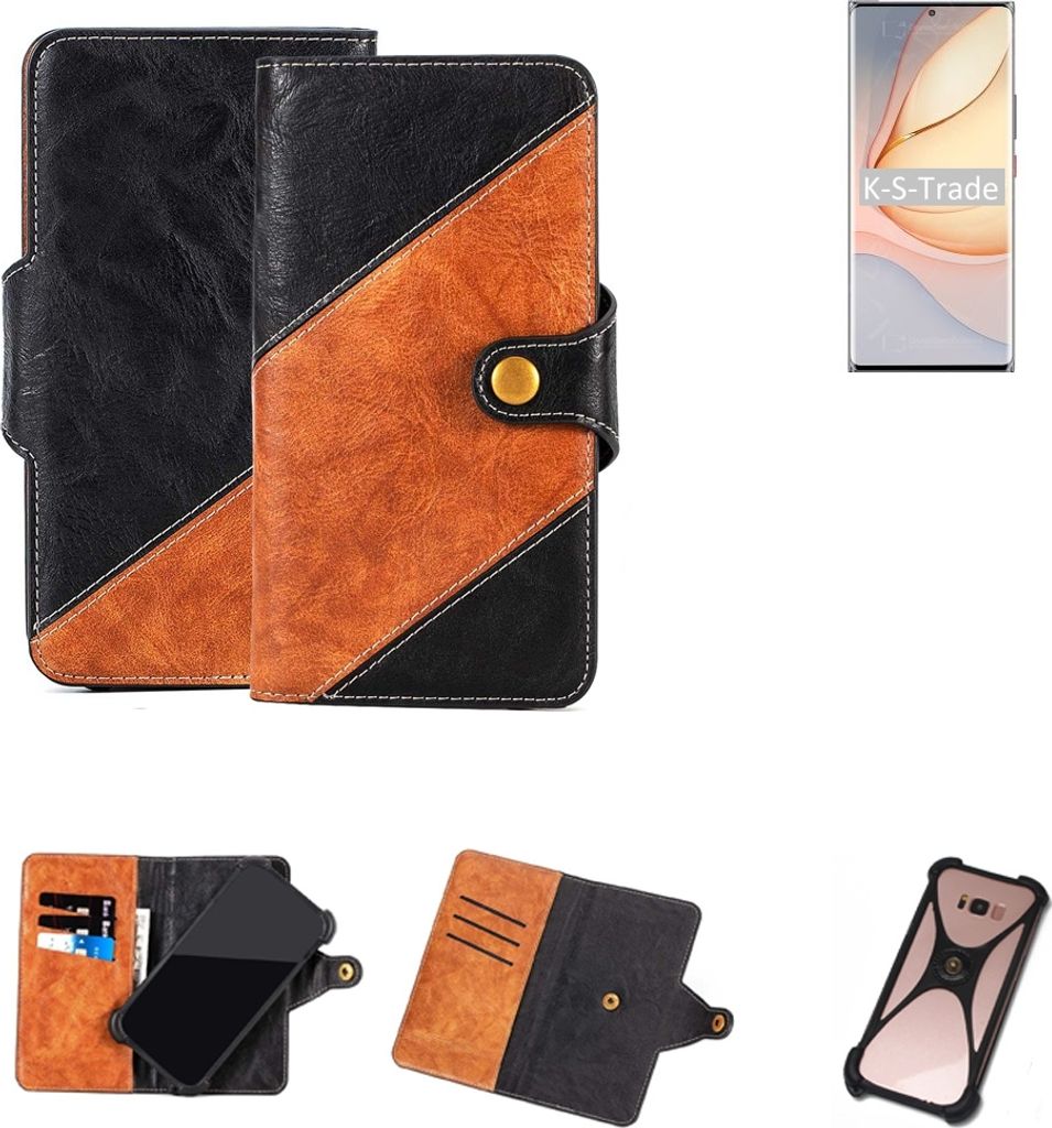 K-S-Trade Handyhülle Schutzhülle Bookstyle Case Wallet-Case kompatibel mit nubia Z40 Pro Gravity Edition Handy Cover Bumper Klapphülle schwarz