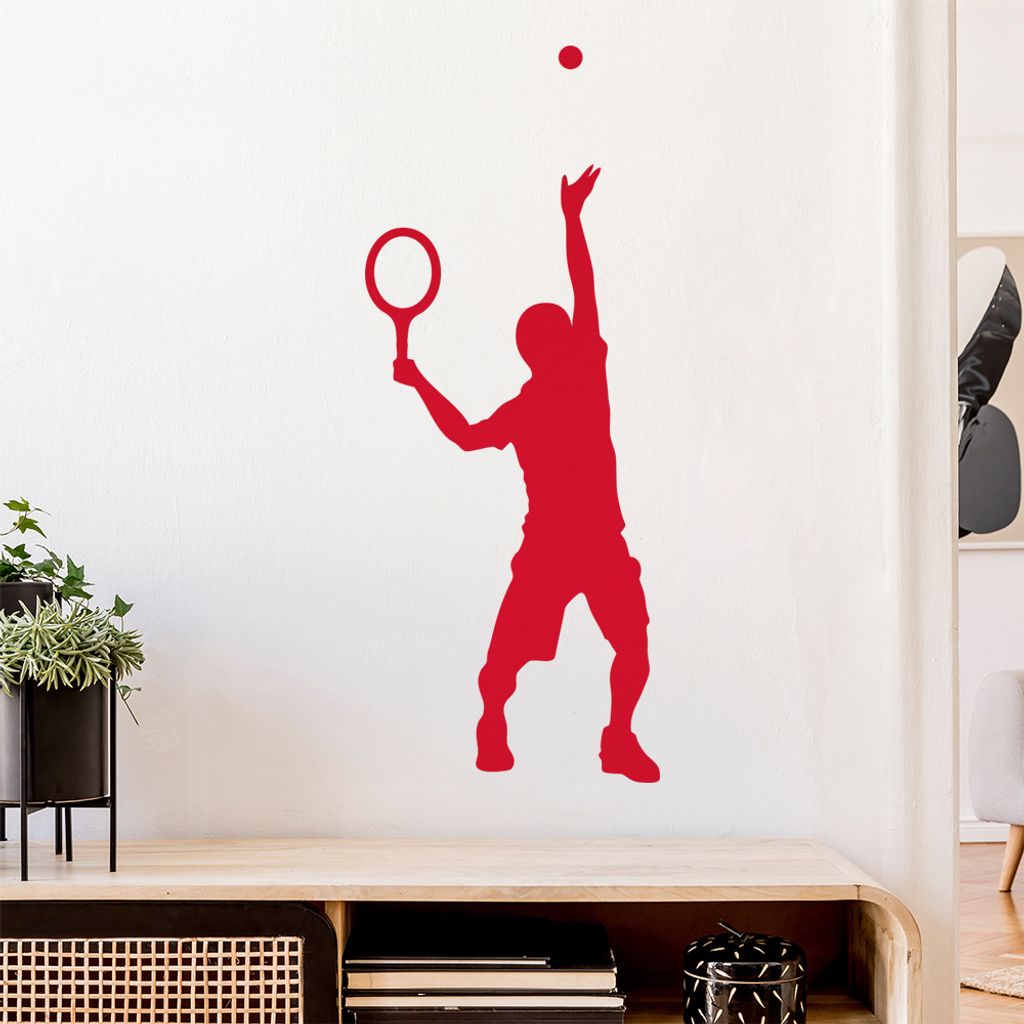 Tennisspieler Figur Wandtattoo Wandaufkleber Wall Sticker - Dekoration, Küche, Wohnzimmer, Schlafzimmer, Badezimmer