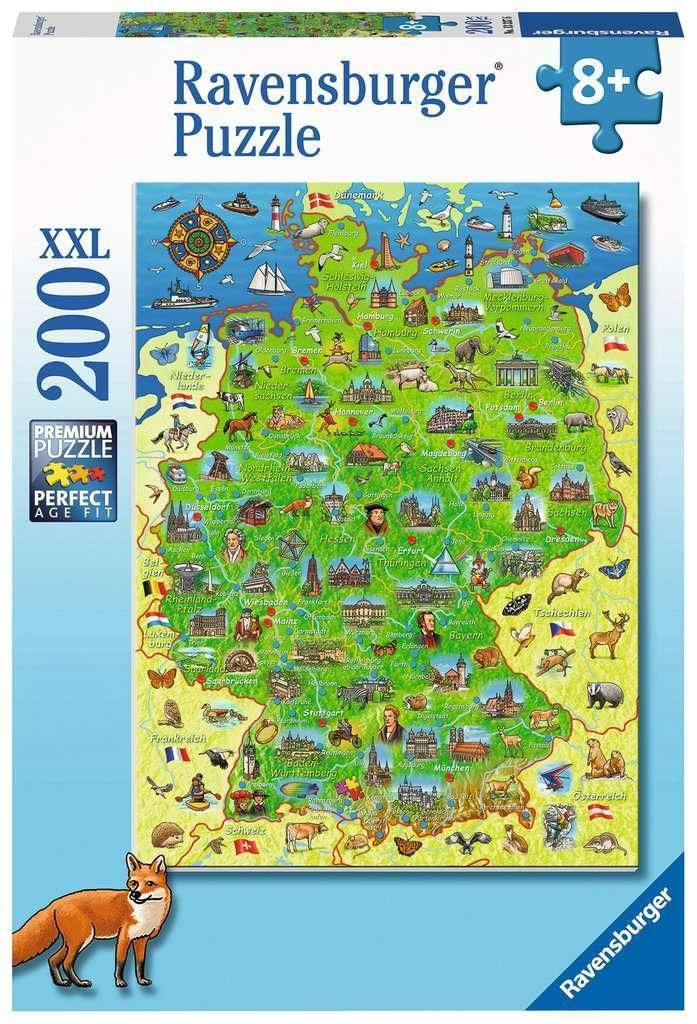 Kleurenkaart van Duitsland, Ravensburger, artikelnummer Productafbeelding 