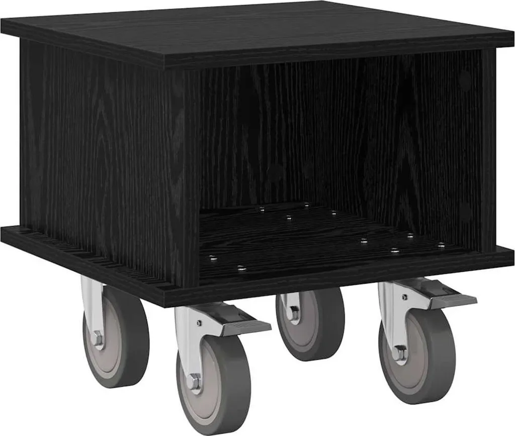Supporto TV SYFAX Rovere Nero 37x35x35 cm | Mobiletto Legno Salotto