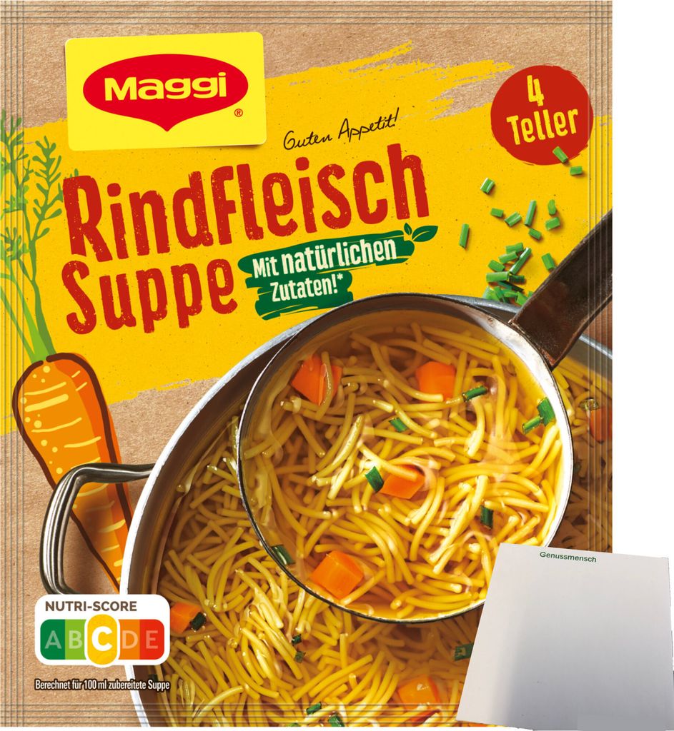 Maggi Rindfleisch Suppe mit Nudeln und Gemüse (1x85g Produktbild 