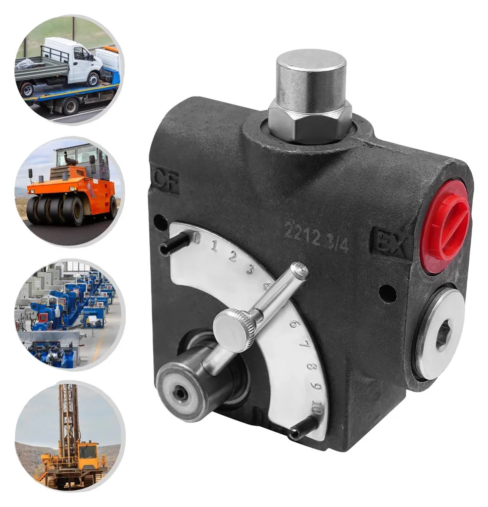 Régulateur de débit hydraulique 3/4" NPT 30 GPM en fonte robuste 3000 PSI